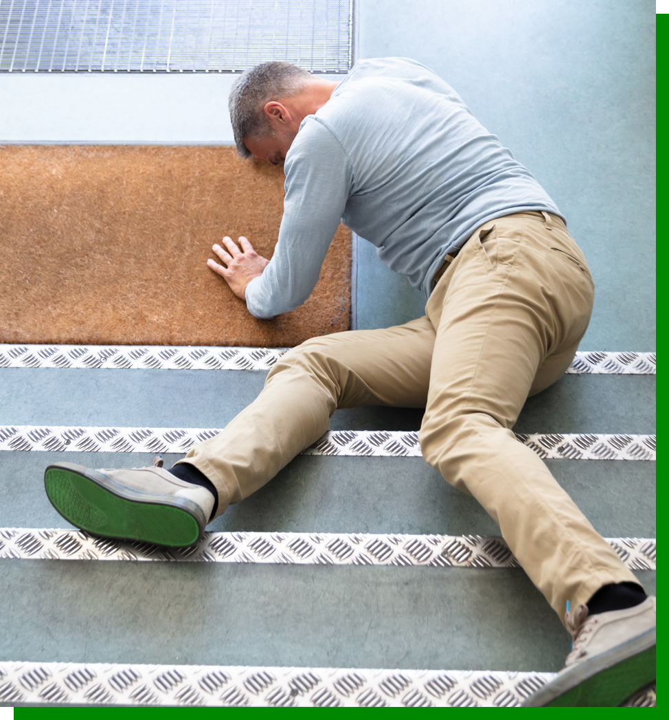 Man falling on some stairs