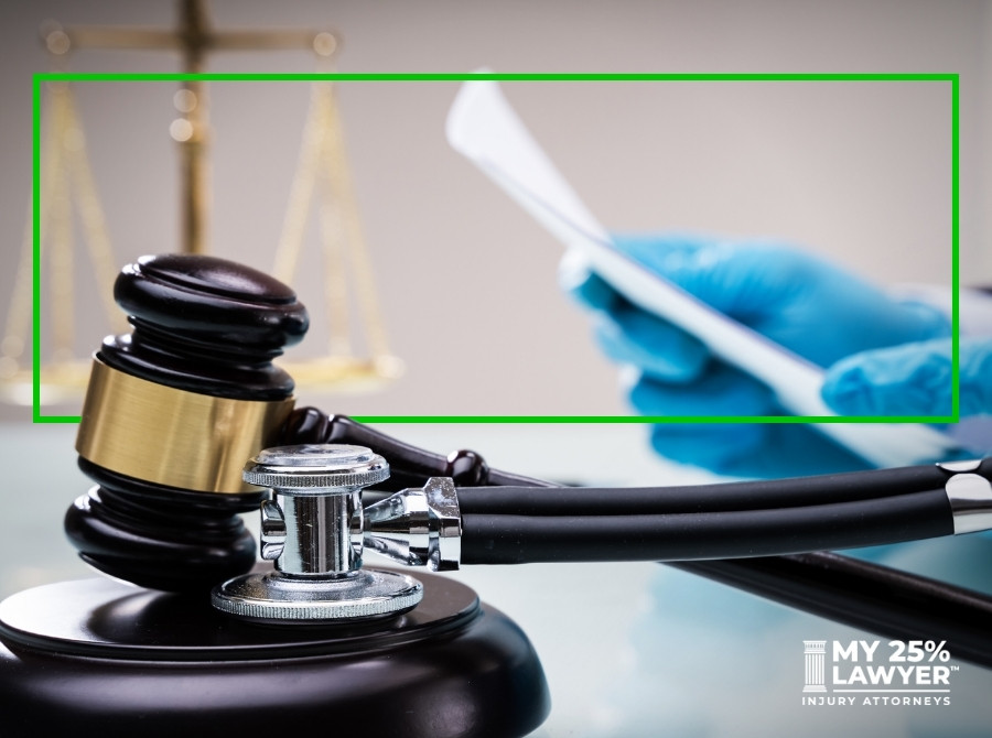 a gavel next to a stethoscope