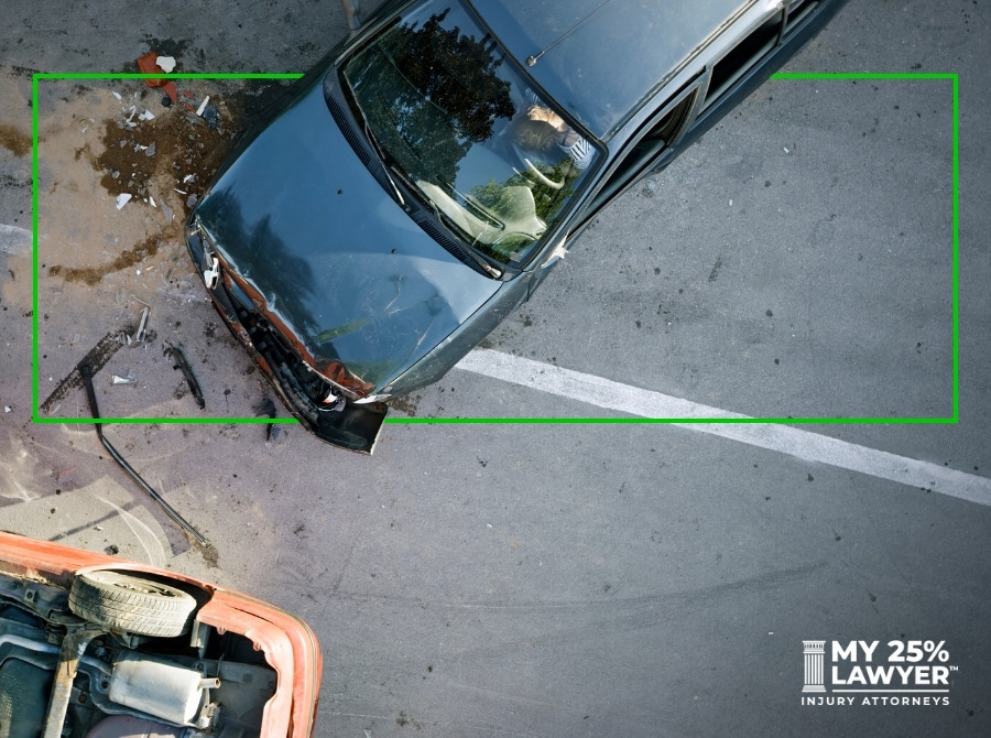 car accident viewed from above