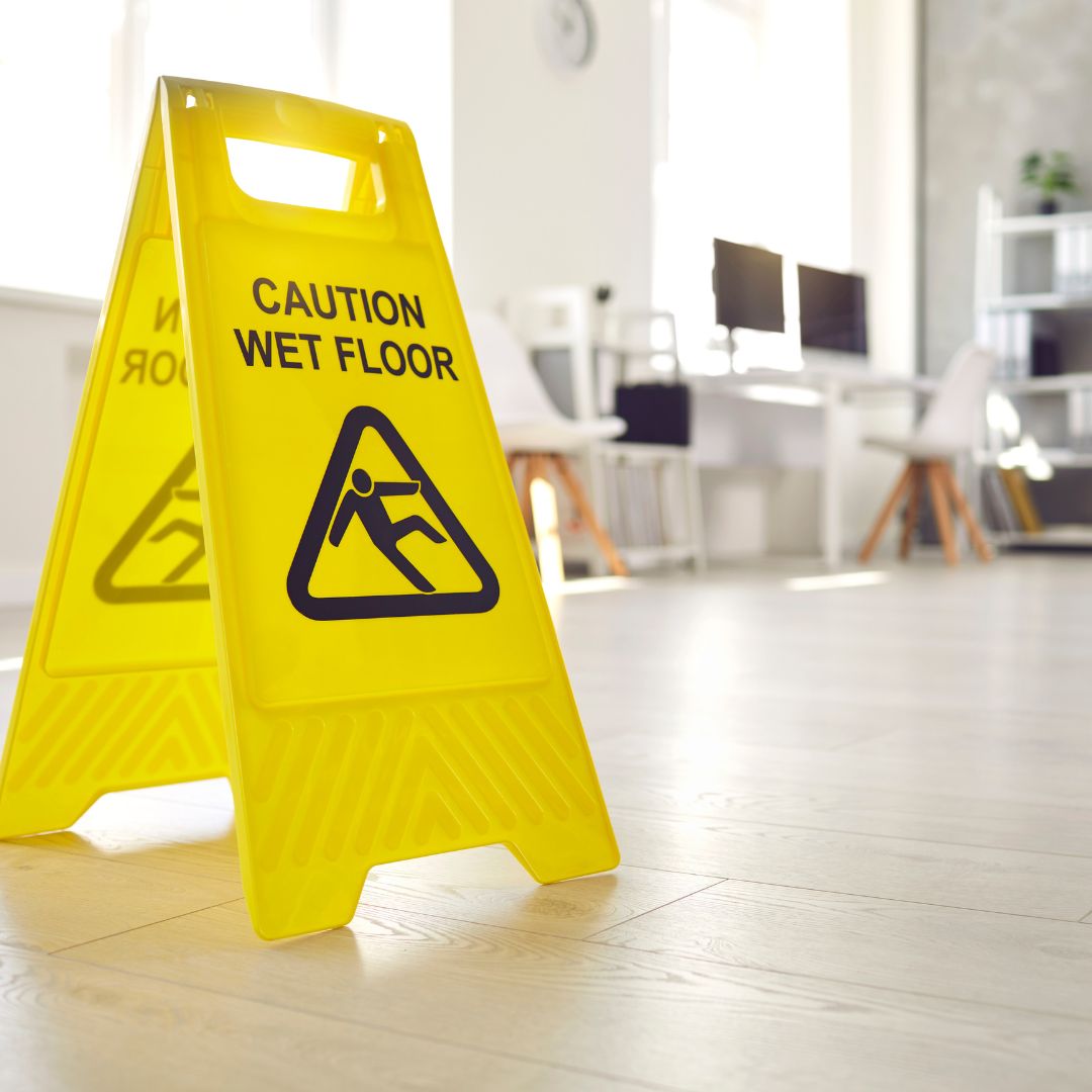 Wet floor sign.