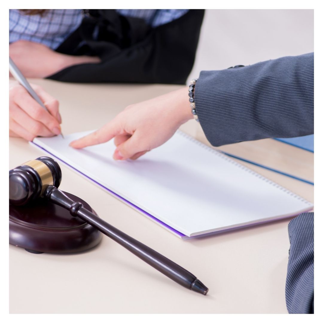 looking at personal injury lawyer paperwork